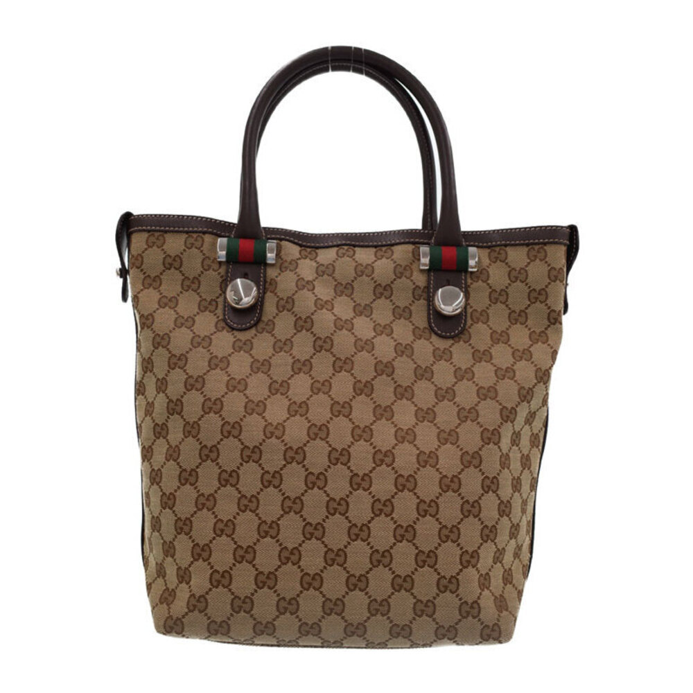 Gucci Match Ball Tote bag GG monogram canvas brown leather